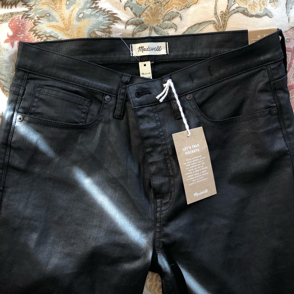 Madewell coated high rise skinny jeans NWT